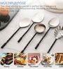 Black Twist Matt Finish Stainless Steel Serving Spoons Set of Five