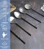 Black Twist Matt Finish Stainless Steel Serving Spoons Set of Five