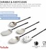 Black Twist Matt Finish Stainless Steel Serving Spoons Set of Five