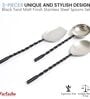 Black Twist Matt Finish Stainless Steel Serving Spoons Set of Three