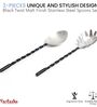 Black Twist Stainless Steel Serving Spoons Set of Two