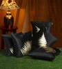 Black Floral Velvet 16 x 16 Inches Cushion Covers (Set of 5)