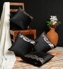 Black Floral Velvet 16 x 16 Inch Cushion Covers (Set of 5)