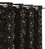 Black Velvet Feather 5Ft Ring Top Window Curtain Pack of 1