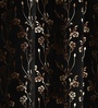 Black Velvet Feather 7Ft Ring Top Door Curtains Pack of  2