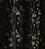 Black Velvet Feather 9Ft Ring Top Long Door Curtains Pack of  2