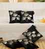 Black Velvet Floral 12X12 Inches Cushion Covers (Pack of 5)