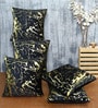 Black Velvet Foil Printed 40x40 inches Cushion Covers Set of 5