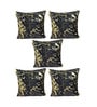 Black Velvet Foil Printed 40x40 inches Cushion Covers Set of 5
