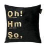 Black Quoted Velvet 16 x 16 Inches Cushion Covers (Set of 2)