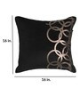 Black Geometric Velvet 16 x 16 Inches Cushion Covers (Set of 2)