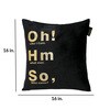 Black Quoted Velvet 16 x 16 Inches Cushion Covers (Set of 2)