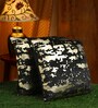 Black Abstract Velvet 16 x 16 Inches Cushion Covers (Set of 2)