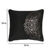 Black Traditional Velvet 16 x 16 Inch Cushion Covers (Set of 2)