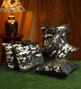 Black Abstract Velvet 16 x 16 Inches Cushion Covers (Set of 5)