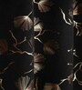 Black Velvet Leaf Print 9Ft Ring Top Long Door Curtain Pack of 1