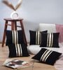 Black Velvet Polyester Cushions & Pillows Cover (Set of 5)