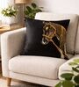 Black Velvet 16 x 16 Inches Horse Print Swarovski Cushion Covers