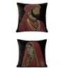 Black Velvet 16 x 16 Inches King & Queen Print Swarovski Cushion Covers (2 Pieces)