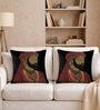 Black Velvet 16 x 16 Inches King Print Swarovski Cushion Covers (2 Pieces)