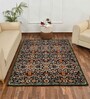 Black Vintage Polyester 4 x 6 Feet Machine Made Carpet