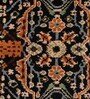 Black Vintage Polyester 4 x 6 Feet Machine Made Carpet