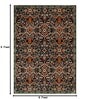 Black Vintage Polyester 6 x 9 Feet Machine Made Carpet