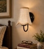 Black Wall Light   Beige Jute Shade | Contemporary Home Decor
