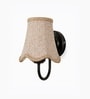 Black Wall Light   Beige Jute Shade | Contemporary Home Decor