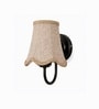 Black Wall Light   Beige Jute Shade | Contemporary Home Decor