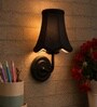 Black Wall Light with Black Cotton Shade  Room