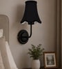 Black Wall Light with Black Cotton Shade  Room