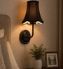 Black Wall Light with Black Cotton Shade  Room