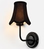 Black Wall Light with Black Cotton Shade  Room
