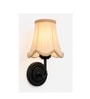 Black Wall Light with Off-White Cotton Shade & Hotel Room