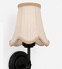 Black Wall Light with Off-White Cotton Shade & Hotel Room