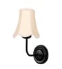 Black Wall Light with Off-White Cotton Shade & Hotel Room