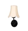 Black Wall Light with Off-White Cotton Shade & Hotel Room