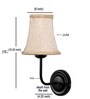 Black Wall Mounted Lamp with Beige Jute Shade & Dining Area