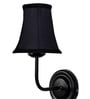 Black Wall Mounted Lamp with Black Cotton Shade & Office