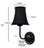 Black Wall Mounted Lamp with Black Cotton Shade & Office