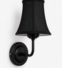 Black Wall Mounted Lamp with Black Cotton Shade & Office