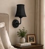 Black Wall Mounted Lamp with Black Cotton Shade & Office