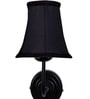 Black Wall Mounted Lamp with Black Cotton Shade & Office