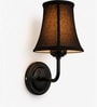 Black Wall Mounted Lamp with Black Cotton Shade & Office
