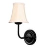 Black Wall Mounted Lamp with Off-White Cotton Shade