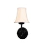 Black Wall Mounted Lamp with Off-White Cotton Shade