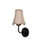 Black Wall Mounted Light with Beige Jute Shade & Hallway