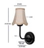 Black Wall Mounted Light with Beige Jute Shade & Hallway