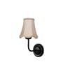 Black Wall Mounted Light with Beige Jute Shade & Hallway